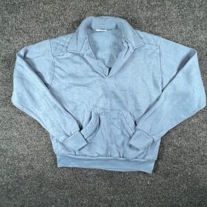 Campus Sweatshirt Mens 16 Light Blue Fleece Lined Kangaroo Pockets Ribbed Trim